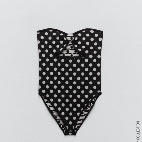 Zara NWT polka dot bodysuit with ring detail - Picture 2 of 10